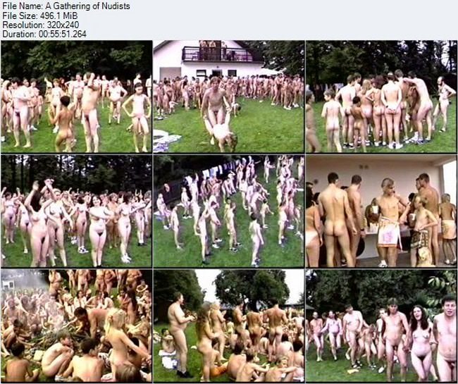 A gathering of nudists - Naked young nudists video