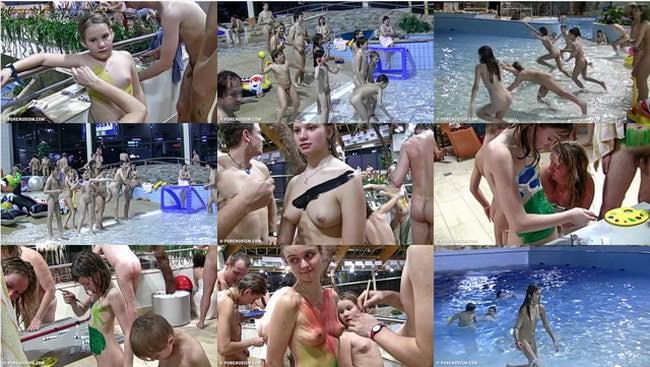 Escaping the hot sun - Beautiful naked nudists in the pool [Full HD video] [vol 1]