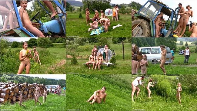 Grassy outdoor fitness - new family nudism video [Full HD]