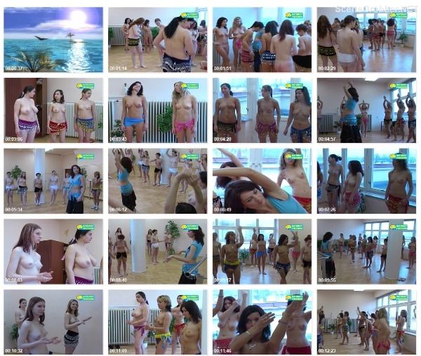 Belly dancing - Young naked girl nudists engaged in dancing school [Naturist Freedom]