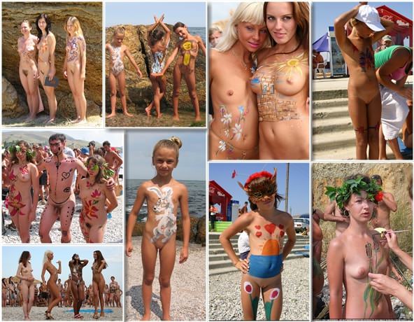 Body paints and colors - photos cute teen boys and girls nudists