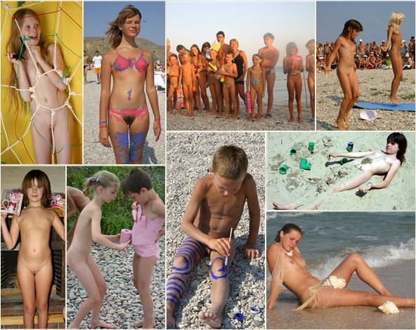 Young child gets painted - Teen naked beauty nudists photo