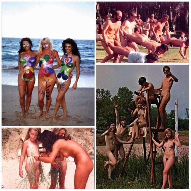 Retro vintage photo nudism